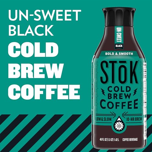 Unsweetened Black Cold Brew Coffee, Bold & Smooth Ready-to-Drink - 48 fl oz
