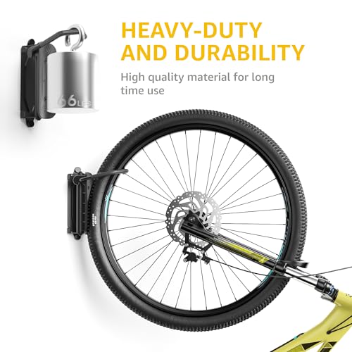 Swivel Bike Wall Mount Vertical Rack for Garage 2 Pack Gray