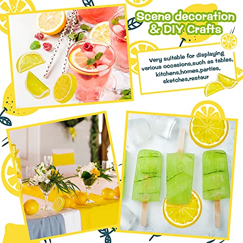 42 Pcs Artificial Lemon Slice and Ice Cube Decor Set
