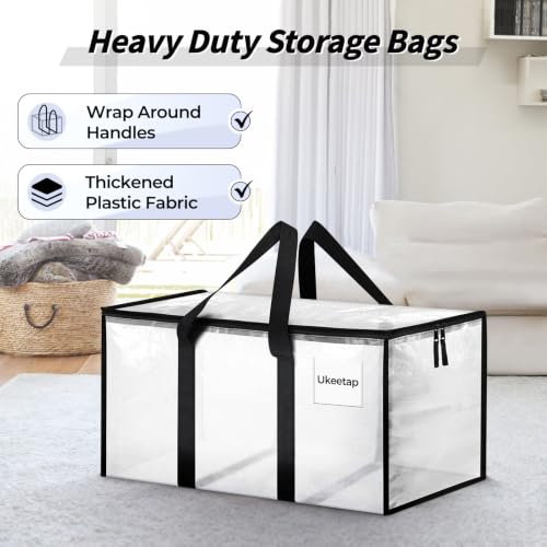 Ukeetap Extra Large Storage Bins with Lids & Handles, 8 Pack
