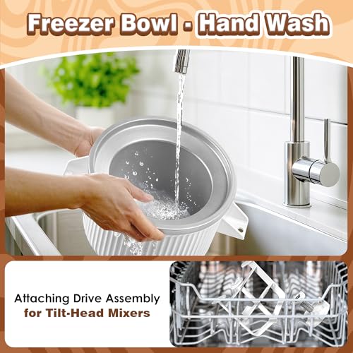 2-Quart Ice Cream Maker Attachment for Tilt-Head and Bowl-Lift Stand Mixers