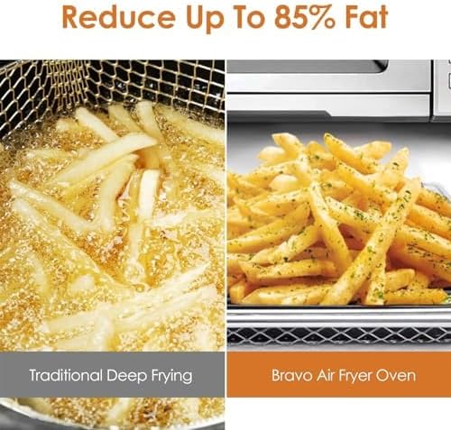 Nuwave Bravo Air Fryer Toaster Oven - 12-in-1 Convection Cooking | 30-QT XL Capacity, Stainless Steel Finish