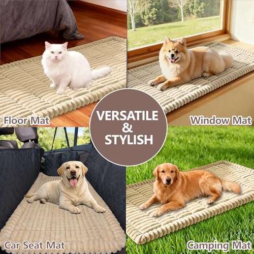 Washable Non-Slip Pet Couch Cover - Fuzzy Sofa Protector Mat (Brown, 27.6"x59")