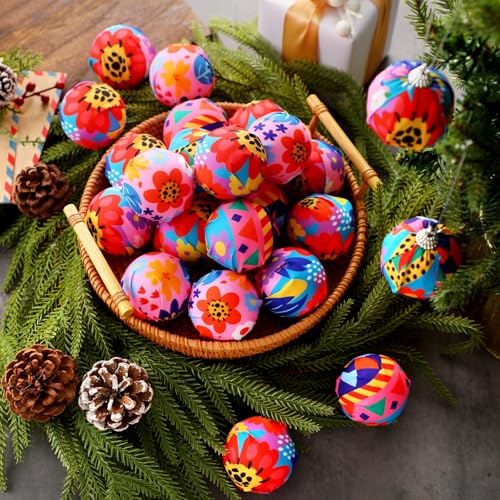 Soulchen 12 Pcs Mexican Christmas Ornaments Bulk Talavera Holiday Decor