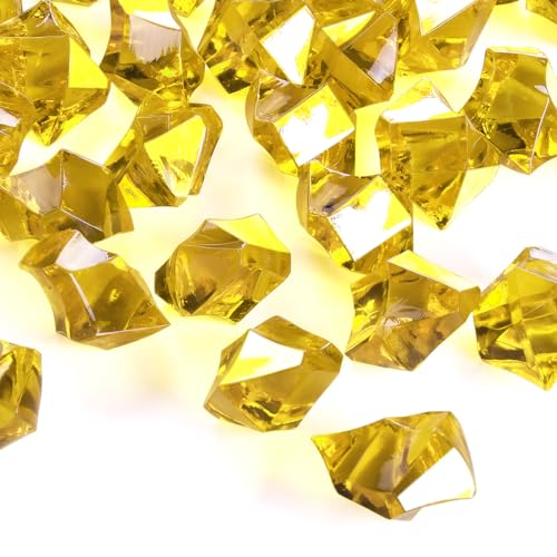 Gold Acrylic Crushed Ice Rocks - 150 Pcs Fake Crystal Gems for Vase Fillers