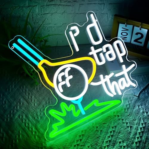 Attneon I'd Tap That Golf Neon Sign - Art Deco Wall Decor for Man Cave