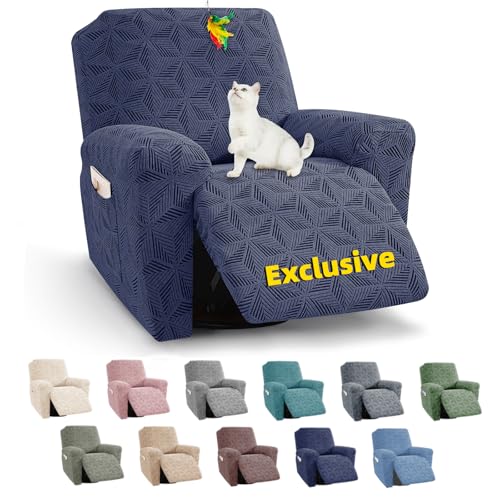 Stretch Recliner Chair Cover - Geometric Jacquard Furniture Protector