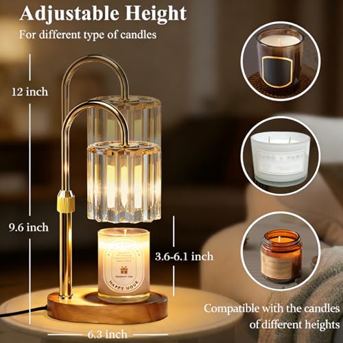 Adjustable Candle Warmer Lamp with Timer & Dimmer for Home Fragrance
