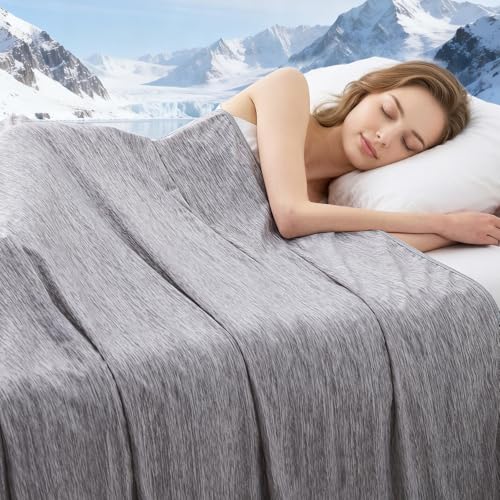 Cooling Blanket for Hot Sleepers - Queen Size 90x90 Lightweight Dark Gray