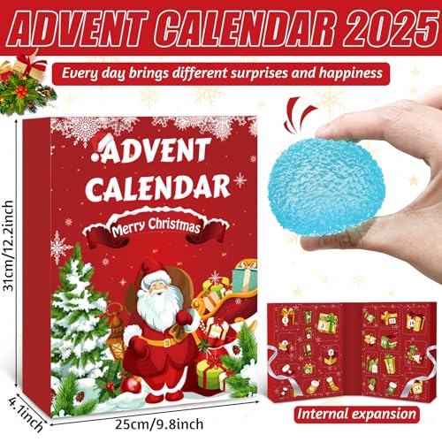 24-Day Christmas Advent Calendar with Kawaii Squishy Sensory Toys