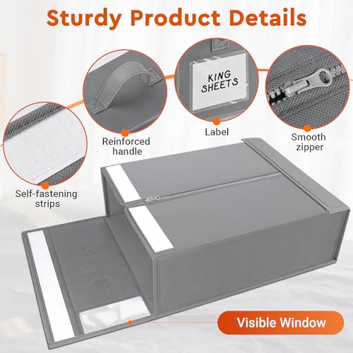 Foldable Bed Sheet Closet Organizers and Storage Cubes 4 Pack