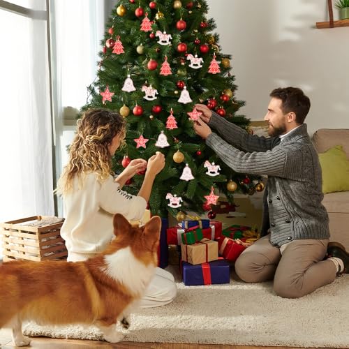 12pcs Wooden Christmas Ornaments Set for Holiday Tree Decor