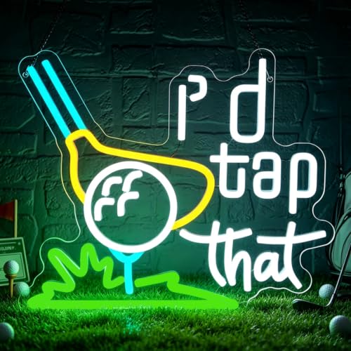 Attneon I'd Tap That Golf Neon Sign - Art Deco Wall Decor for Man Cave