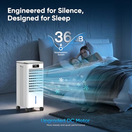 Portable Evaporative Air Cooler Fan 2-Gallon Tank 3 Speeds with Remote