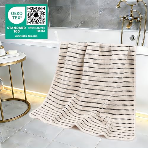 POLYTE Quick Dry Microfiber Waffle Bath Towels - 30x60 in, 4 Pack