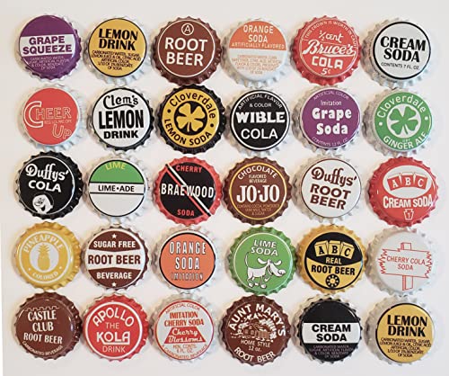 100 Vintage-Style Soda Bottle Caps, 1.25-Inch Unused Crown Caps