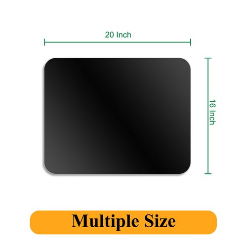 Tempered Glass Cutting Board for Kitchen, 16 x 20 Inch Cutting Board with Non-Slip Feet for Countertop, Dishwasher Safe, Rounded Corner Board, Shatter, Heat & Scratch Resistant-Black