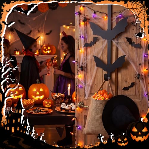 Halloween Bat Wreath Hanger - Over The Door Black Metal Hook (12 Inch)