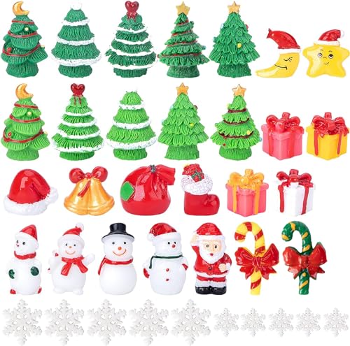 37-Piece Miniature Resin Christmas Figurines for DIY Holiday Decor
