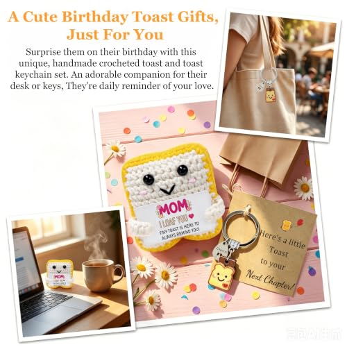 Mom Handmade Crochet Butter Toast Gift Set - I Loaf You Keepsake for Stepmom & Mother-in-Law