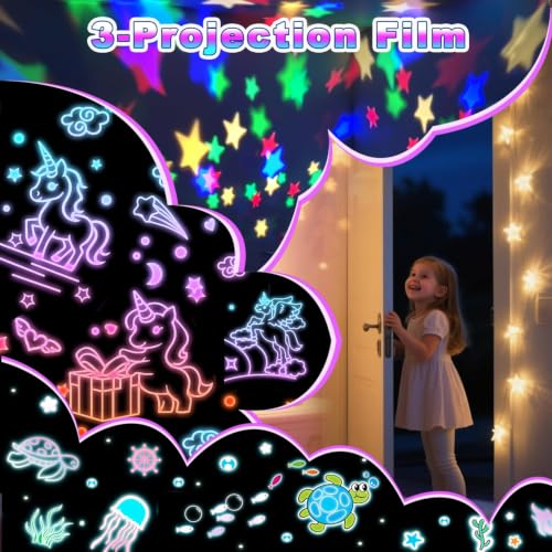 Unicorn Star Projector Night Light for Kids with Remote and Timer