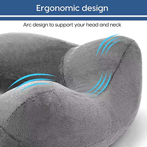 Inflatable Travel Pillow with Soft Velvet Washable Cover