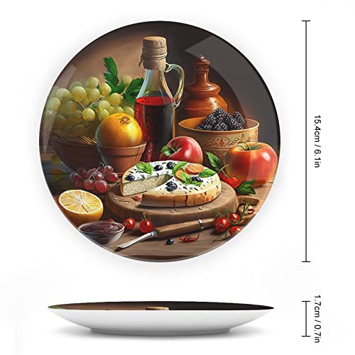 6-Inch Decorative Ceramic Plate with Display Stand for Wall or Table
