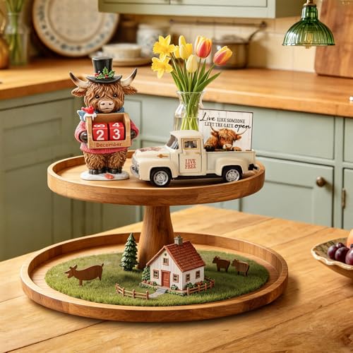 Highland Cow Metal Truck Farmhouse Decor with Inspirational Sign