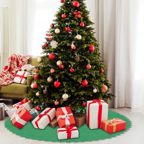 35-Inch Christmas Tree Stand Mat - Non-Slip Waterproof Felt Floor Protector