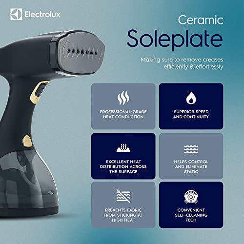 Electrolux Portable Black Clothes Steamer 1500W Wrinkle Remover & Fabric Brush