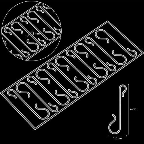 Transparent Christmas Tree Ornament Hooks - 100 Pack Plastic Hangers