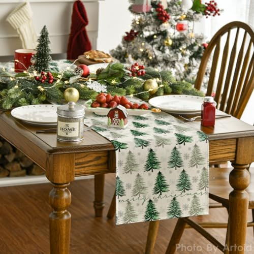 Artoid Mode 13 x 48 Inch Christmas Table Runner – Green