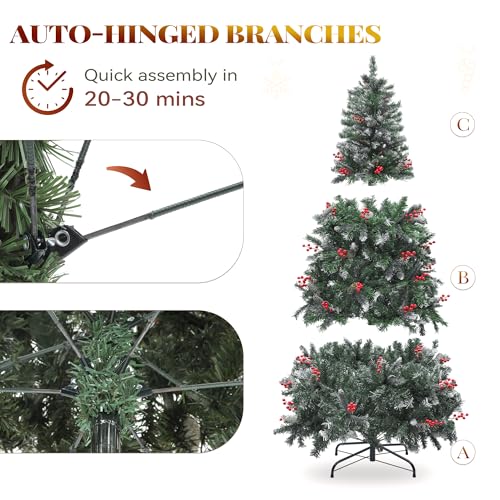 6ft Prelit Pre-Decorated Artificial Christmas Tree with Lights & Remote