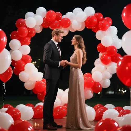 Red Latex Balloons 12 Inch 110pcs Party Decorations with Ribbons