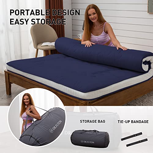 Extra Thick Japanese Floor Futon Mattress, 4.7-Inch Folding Bed Topper