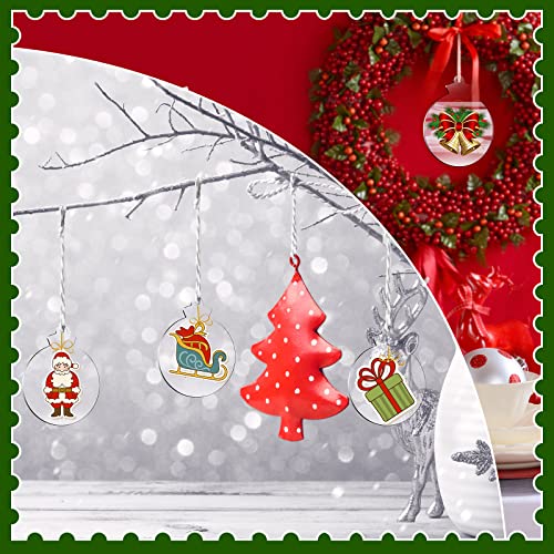 Jetec 120 Pieces 3.7in Clear Acrylic Christmas Ornament Blanks, Bulb