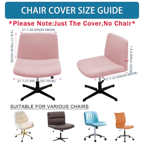 Elastic Armless Chair Cover - Criss Cross Design, Pink