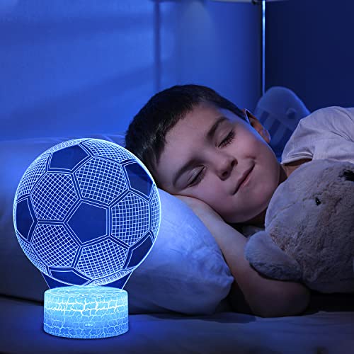 3D Soccer Ball LED Night Light, Remote Control Color Changing Lamp