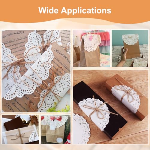 200-Pack White Lace Paper Doilies - 6.5, 8.5, and 10.5 Inch Assorted Sizes