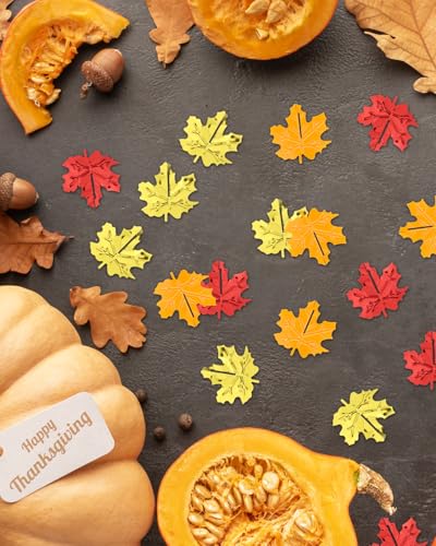 Aecsze Thanksgiving Style Fall Leaf Confetti 60g Autumn Party Decor