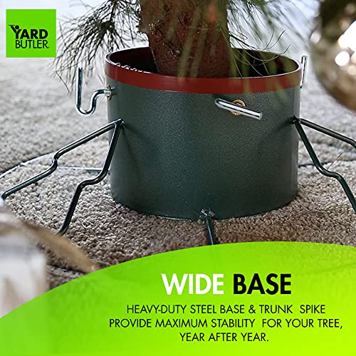 Heavy Duty Steel Christmas Tree Stand for 6-12 Ft Live Trees, Green