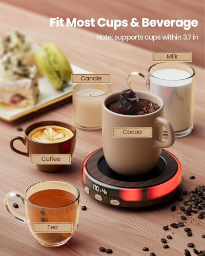 Gaiatop Wooden Coffee Mug Warmer Desk Beverage Heater with 3 Temp Settings