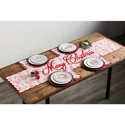 Mud Pie Word Print Christmas Dessert Plate 8-inch Stoneware