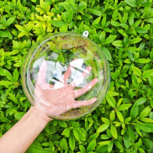YOZIEMQ 16cm Acrylic Hollow Ball Ornaments - Clear Fillable Xmas & Wedding Decorations (5pcs)