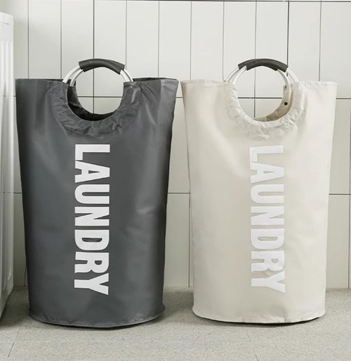 90L Waterproof Laundry Basket by [Brand Name] - Durable Hamper with Foam Handles | Black, 3-Pack