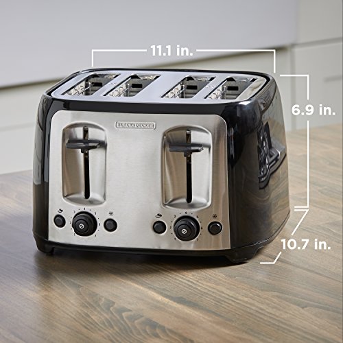 4-Slice Countertop Toaster with Extra-Wide Slots & Bagel Function