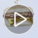 Breakfast Sandwich Glass Blown Christmas Tree Ornament