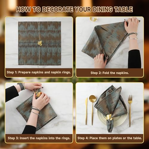 Gold Laurel Leaf Napkin Rings, Set of 12 Solid Metal Table Decor