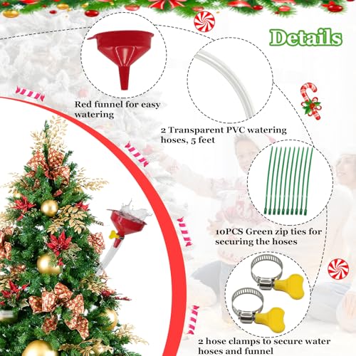 Christmas Tree Watering Funnel System (2 Pack) - 5ft Hose Hydration Device
