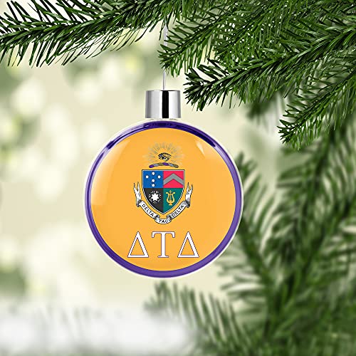 Delta Tau Delta Holiday Ornament - Round Flat Christmas Tree Decoration - Variation of THIS listing